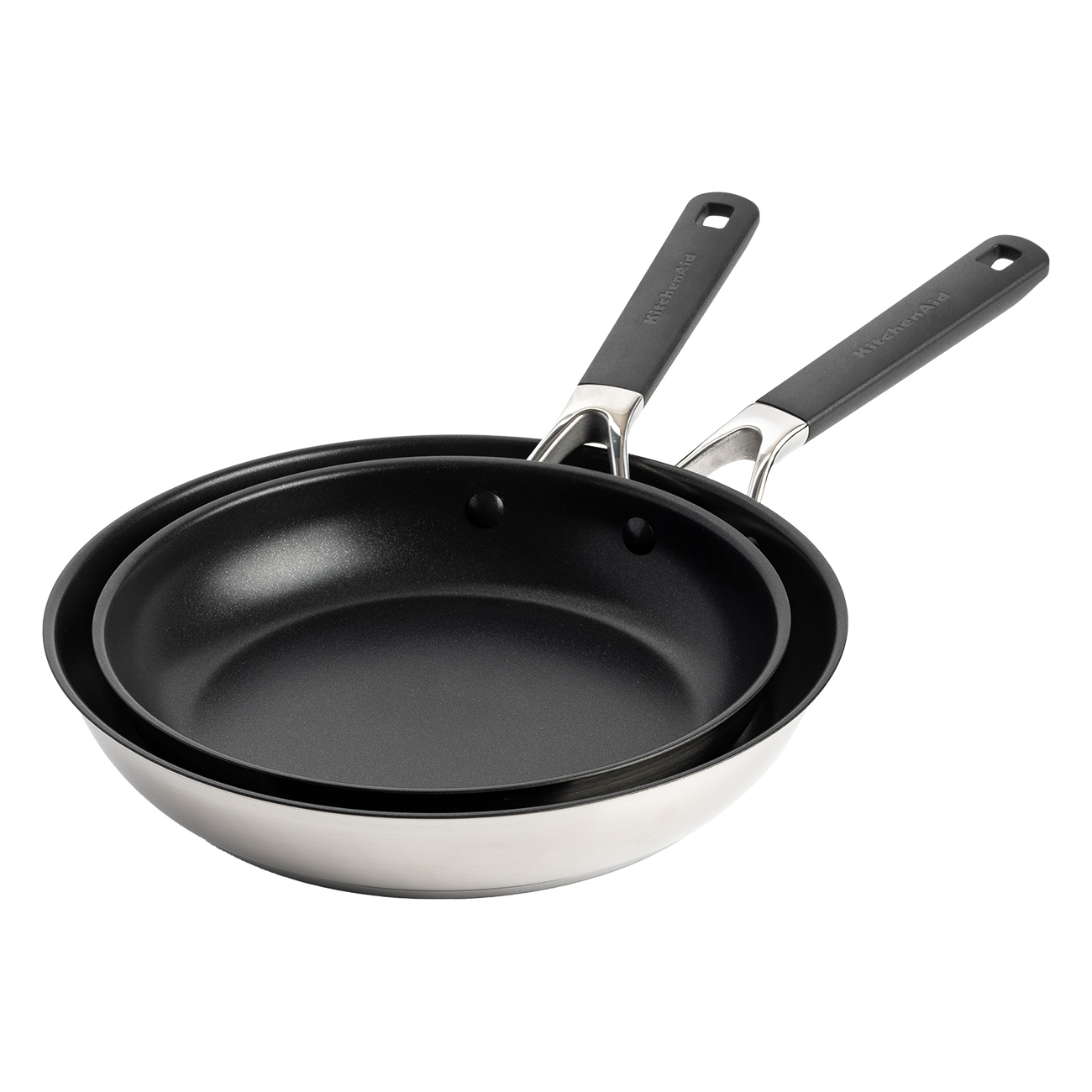 KitchenAid Classic Stainless Steel Non-Stick (CC005707-001) schwarz Pfannen-Set 