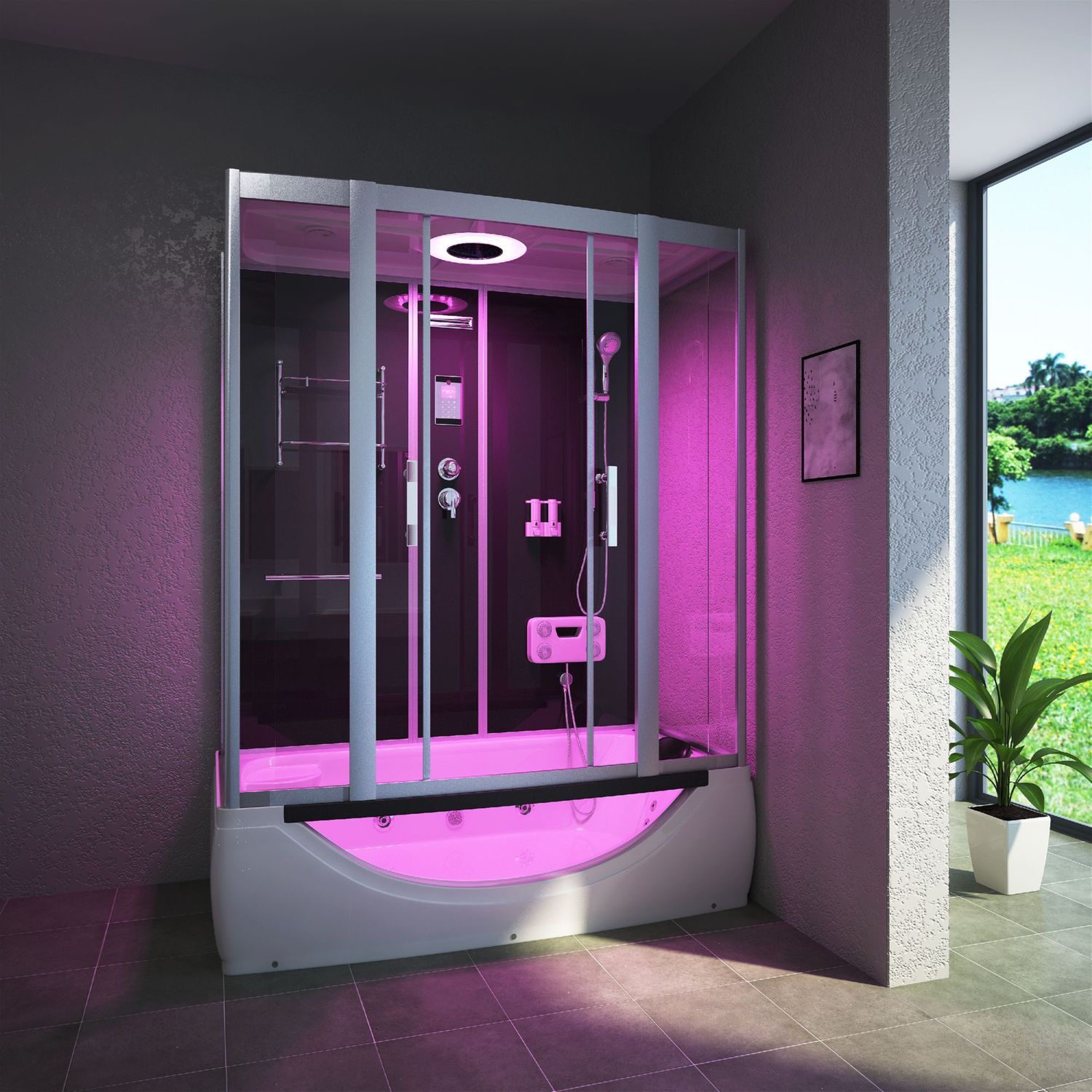 TroniTechnik&reg; Dampfdusche Fertigdusche Whirlpool Komplettdusche LIMNOS 170cm x 90cm, integriertes Radio, Massagefunktion, ESG 