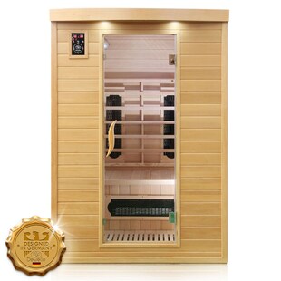 Dewello® Infrarotkabine Infrarotsauna LAVAL PLUS 135cm x 105cm inkl. 7 Keramikstrahler, Bodenstrahler, Radio, Farblicht 