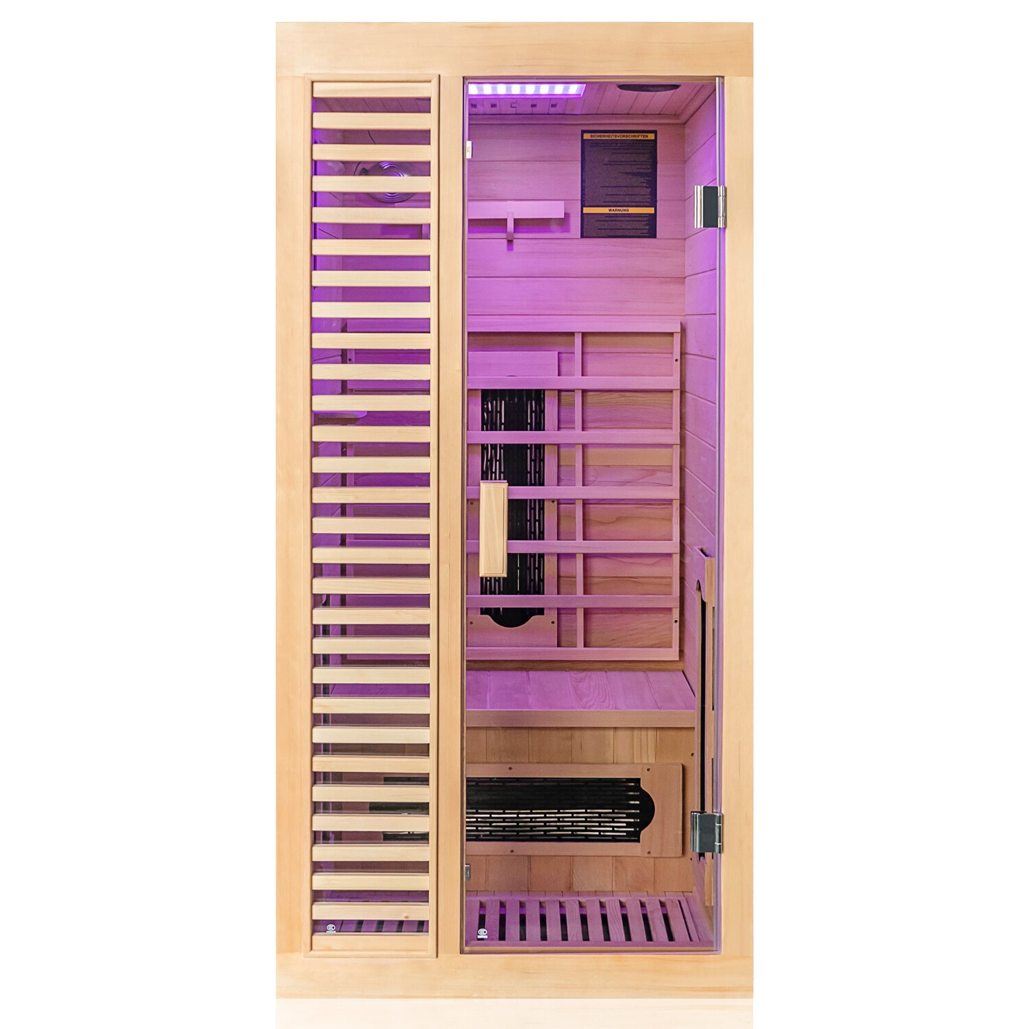 ® Infrarotkabine Infrarotsauna HAMLIN 90cm x 90cm inkl. 4 Keramikstrahler, Karbon Bodenstrahler, 1Person, LED
