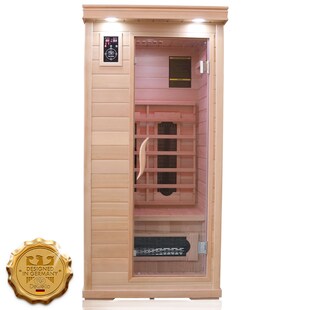 Dewello® Infrarotkabine Infrarotsauna WINDSOR 90cm x 90cm inkl. 4 Keramikstrahler, Bodenstrahler und Zubehör, 1 Person 