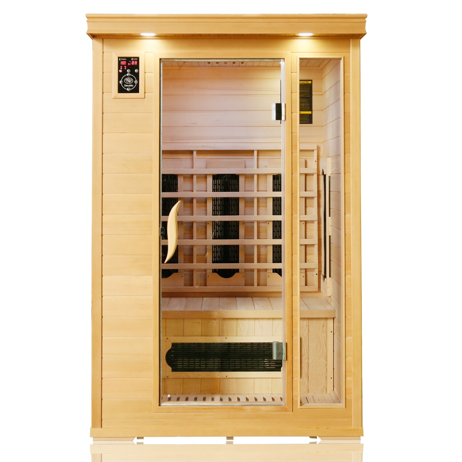 ® Infrarotkabine Infrarotsauna WINDSOR 120cm x 100cm inkl. 5 Keramikstrahler, Bodenstrahler und Zubehör, 1 Person