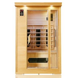 Dewello® Infrarotkabine Infrarotsauna WINDSOR 120cm x 100cm inkl. 5 Keramikstrahler, Bodenstrahler und Zubehör, 1 Person 