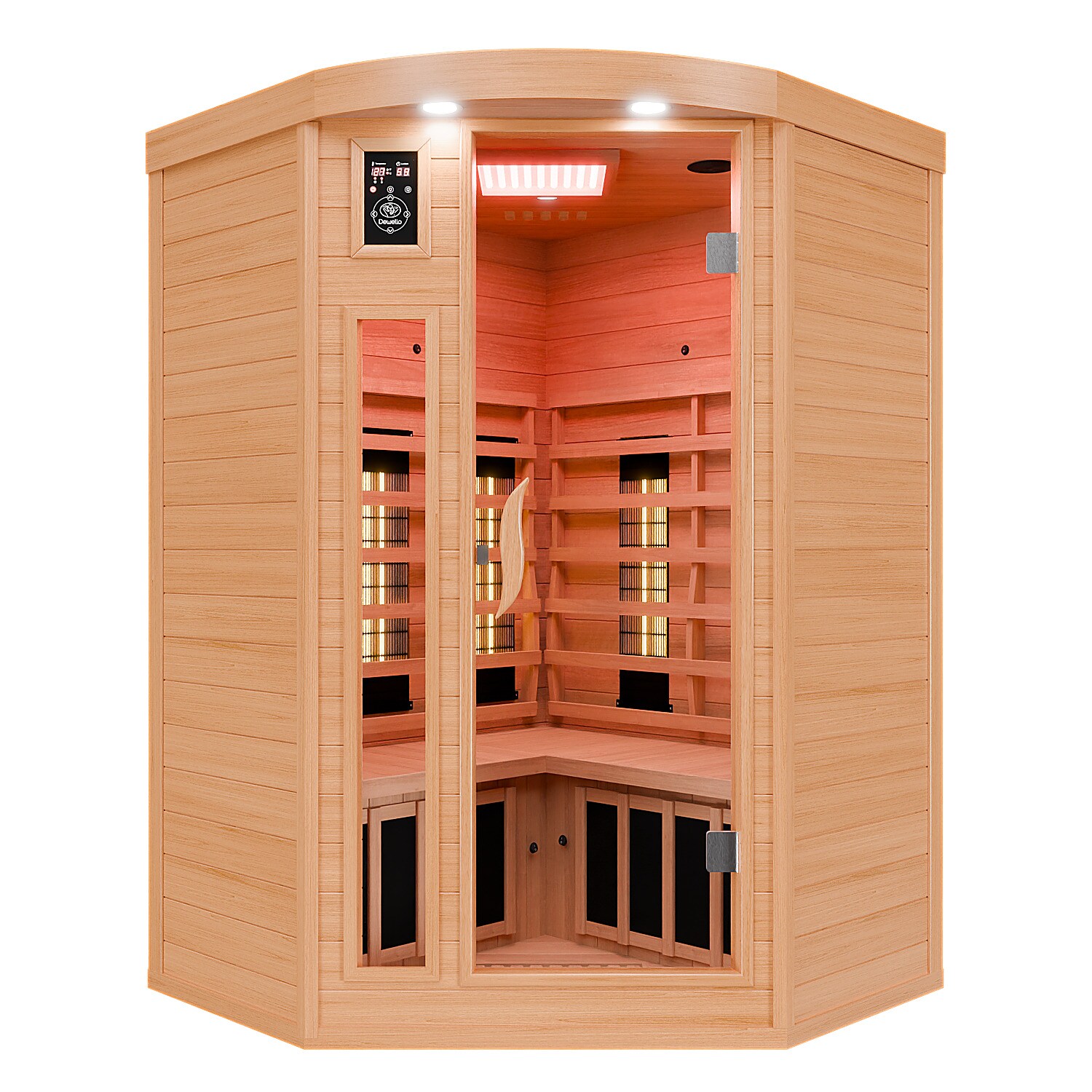 ® Infrarotkabine Infrarotsauna LAKEFIELD 120cm x 120cm inkl. 5 Vollspektrumstrahler, 5 Karbonstrahler, 2 Personen