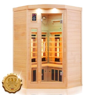 Dewello® Infrarotkabine Infrarotsauna LAKEFIELD 120cm x 120cm inkl. 5 Vollspektrumstrahler, 5 Karbonstrahler, 2 Personen 