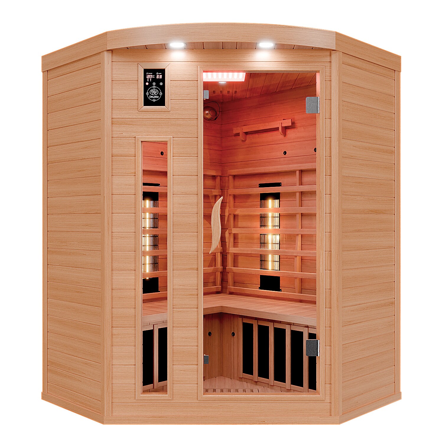 ® Infrarotkabine Infrarotsauna LAKEFIELD 140cm x 140cm inkl. 5 Vollspektrumstrahler, 4 Karbonstrahler, 3 Personen