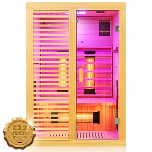 Dewello® Infrarotkabine Infrarotsauna HAMLIN 130cm x 105cm inkl. 5 Vollspektrumstrahler, Bodenstrahler, 2 Personen, LED 