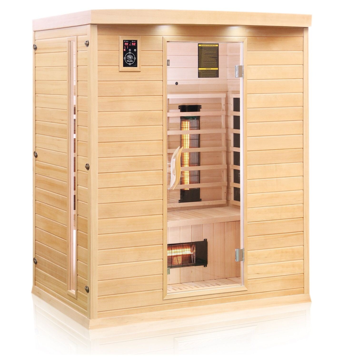 ® Infrarotkabine Infrarotsauna PIERSON 160cm x 105cm inkl. 6 Vollspektrumstrahler, 3 Karbonstrahler, 3 Personen