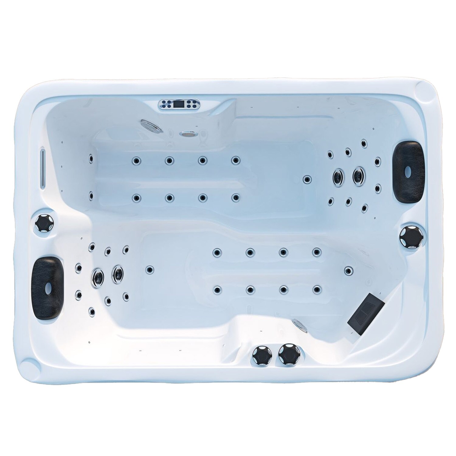 TroniTechnik® Outdoor Whirlpool LEVANZO, 2,2kW Pumpe, 3kW Heizung - 190 x 135 x 77cm - Inkl. Heizung, 41 Massagedüsen