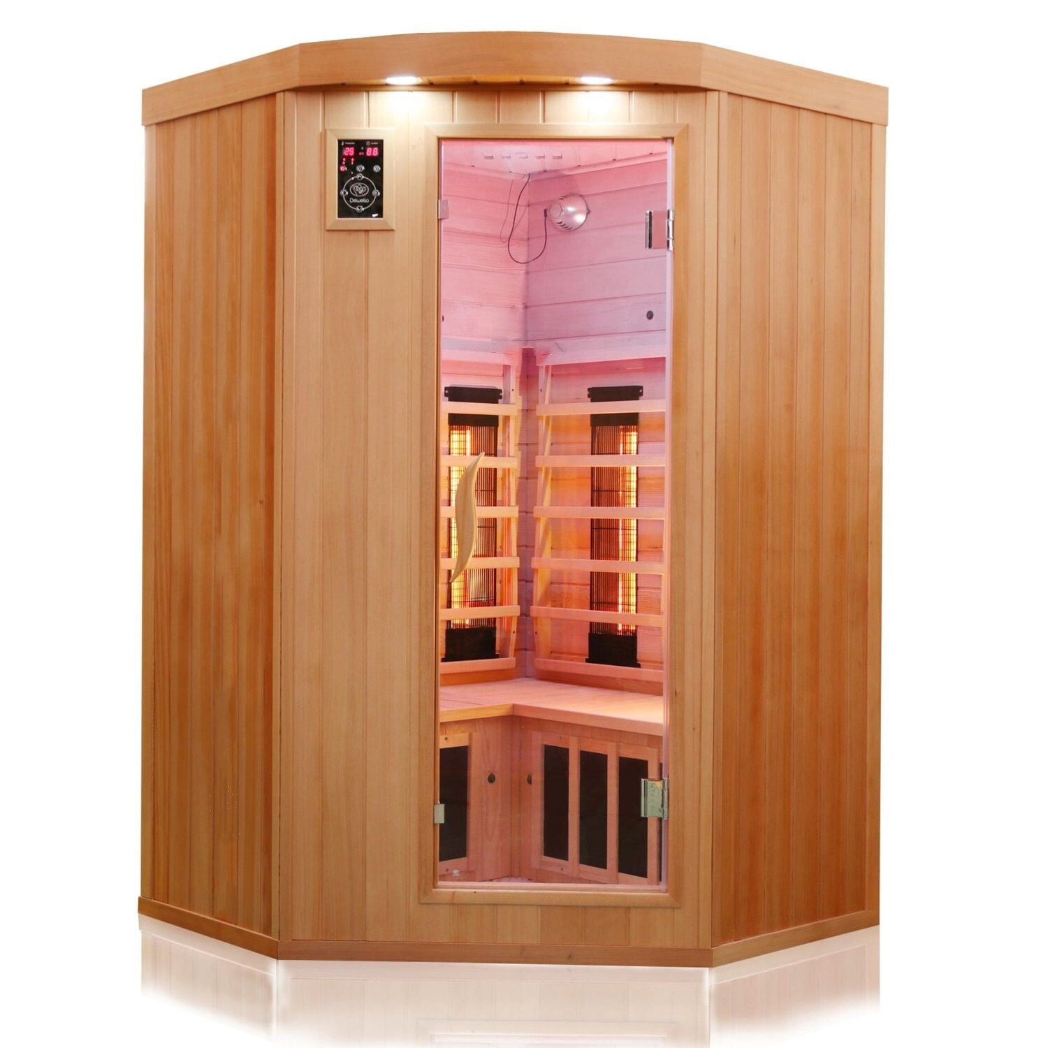® Infrarotkabine Infrarotsauna LAKEFIELD 2 120cm x 120cm inkl. 5 Vollspektrumstrahler, 5 Karbonstrahler, LED