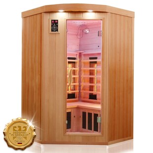 Dewello® Infrarotkabine Infrarotsauna LAKEFIELD 2 120cm x 120cm inkl. 5 Vollspektrumstrahler, 5 Karbonstrahler, LED 