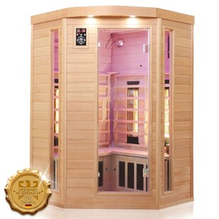 Dewello® Infrarotkabine Infrarotsauna LAKEFIELD 3 120cm x 120cm inkl. 5 Vollspektrumstrahler, 5 Karbonstrahler, 2 Personen 