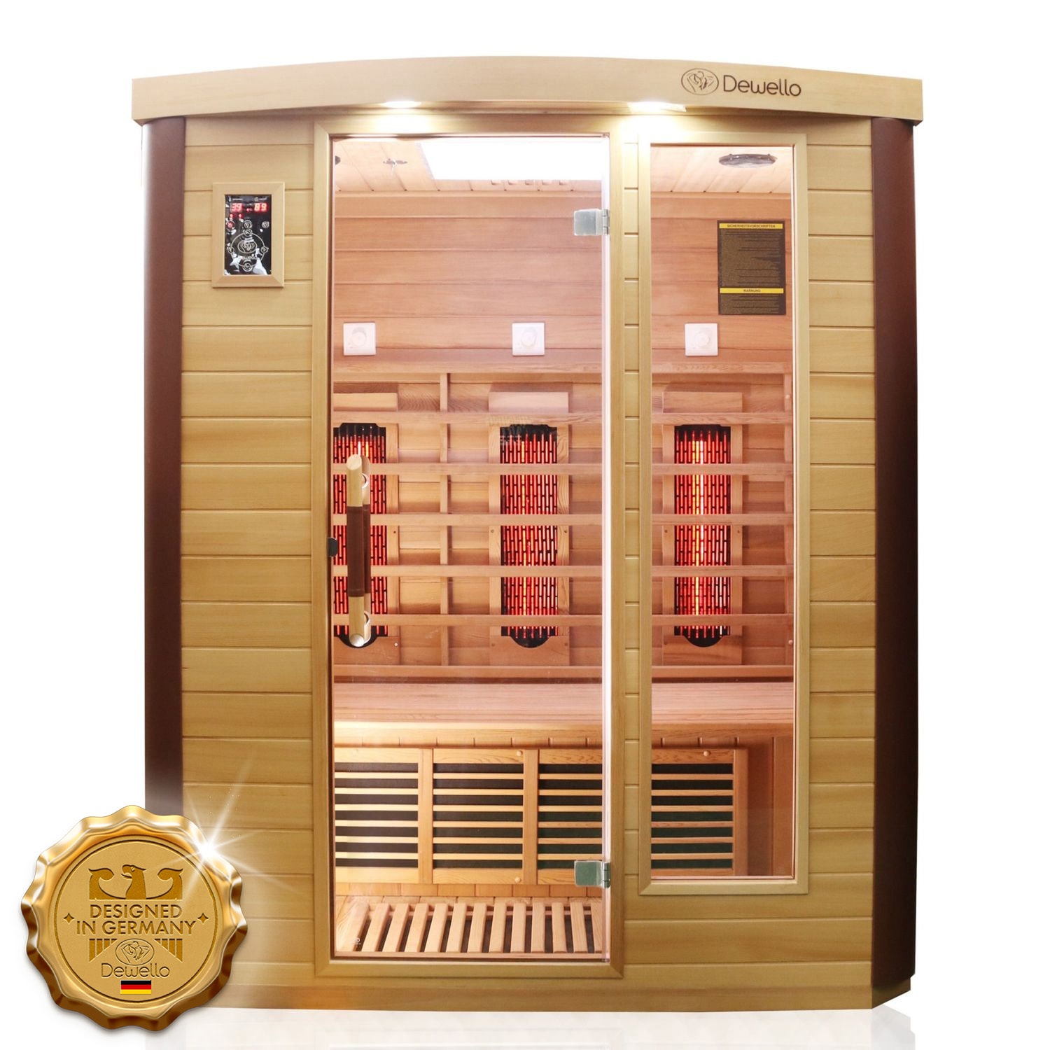 Dewello&reg; Infrarotkabine Infrarotsauna TORONTO 160cm x 110cm inkl. 5 Vollspektrumstrahler, 4 Karbonstrahler, 4 Personen 