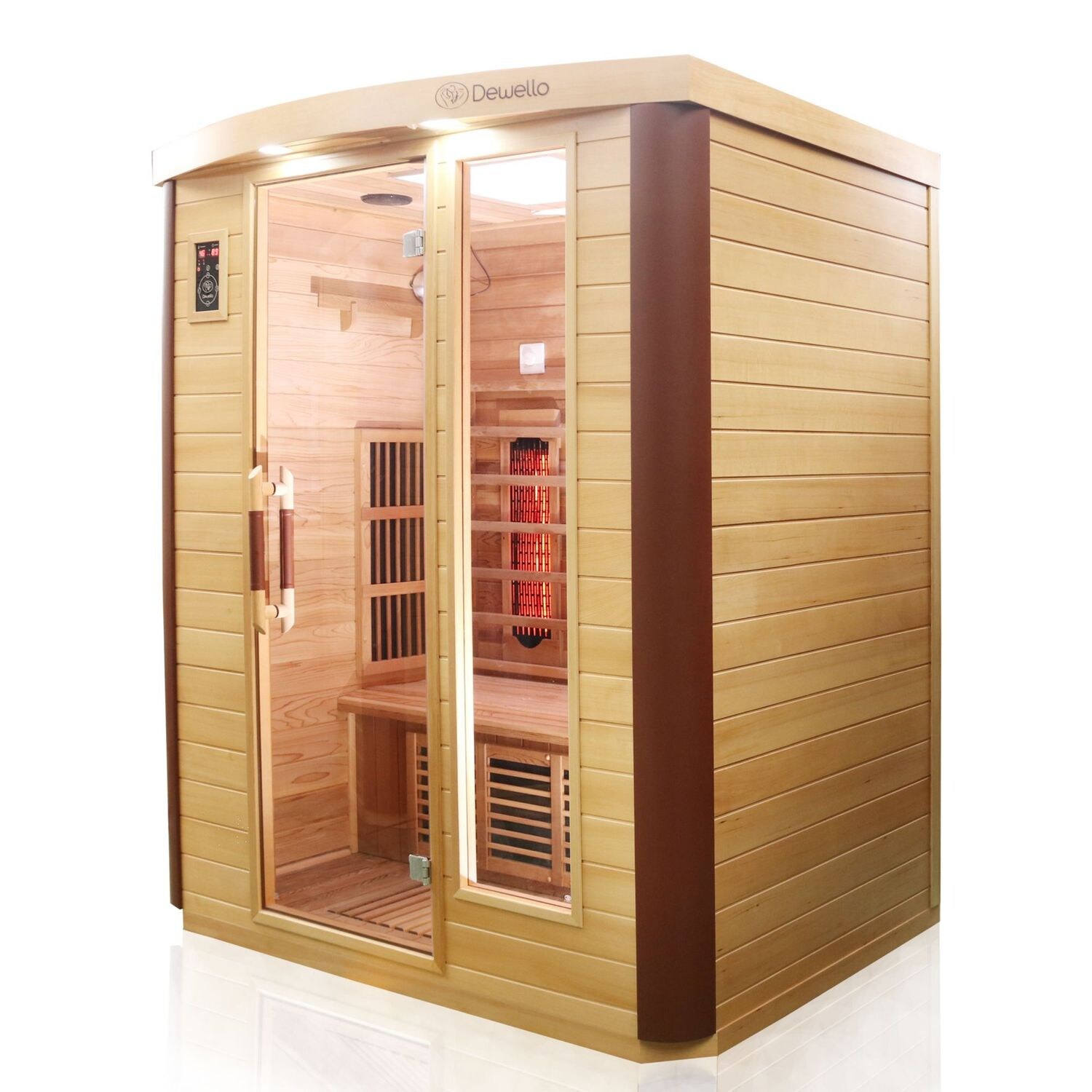 ® Infrarotkabine Infrarotsauna TORONTO 160cm x 110cm inkl. 5 Vollspektrumstrahler, 4 Karbonstrahler, 4 Personen
