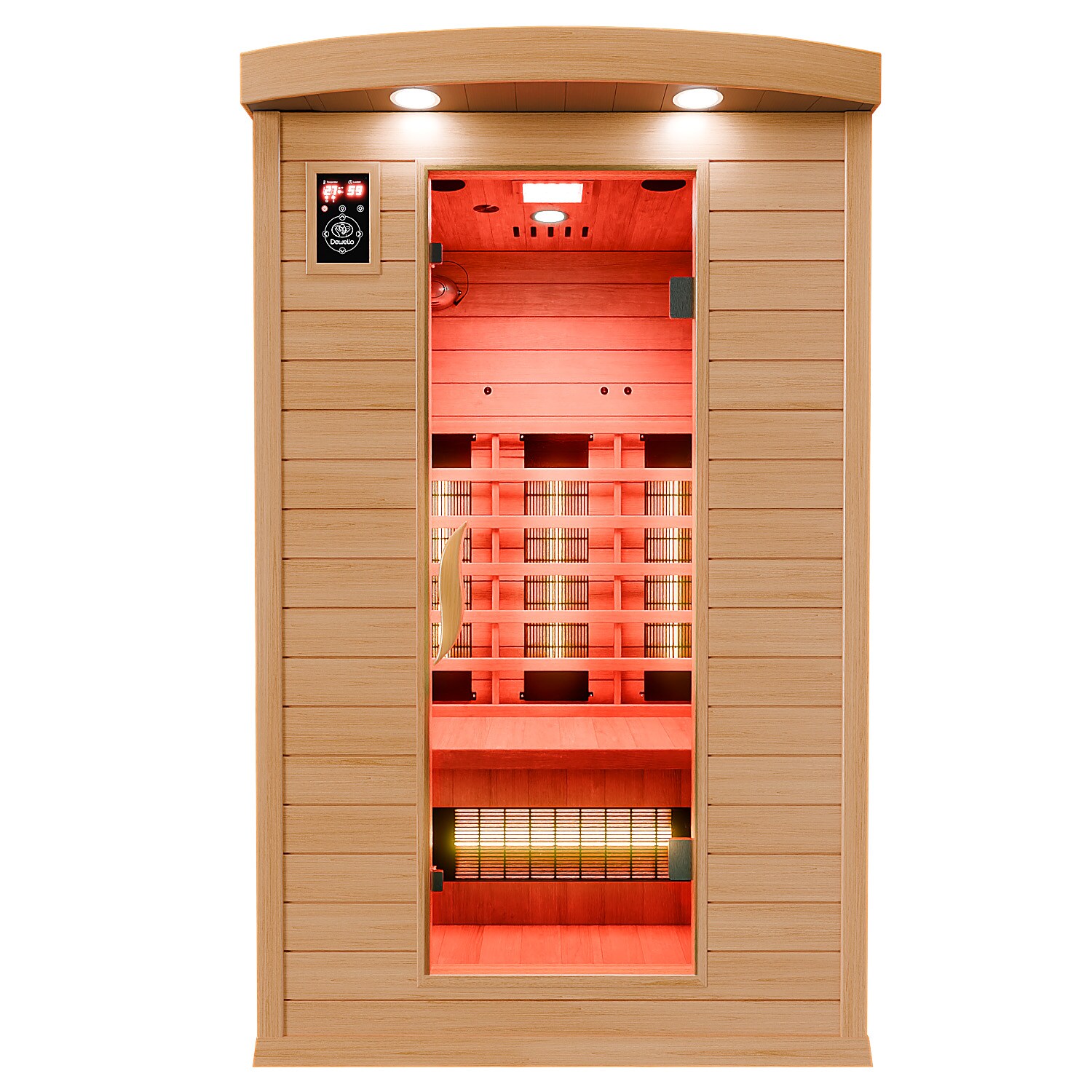 ® Infrarotkabine Infrarotsauna HYDER 115cm x 105cm inkl. 6 Vollspektrumstrahler, Radio, Farblicht, 2 Personen,LED