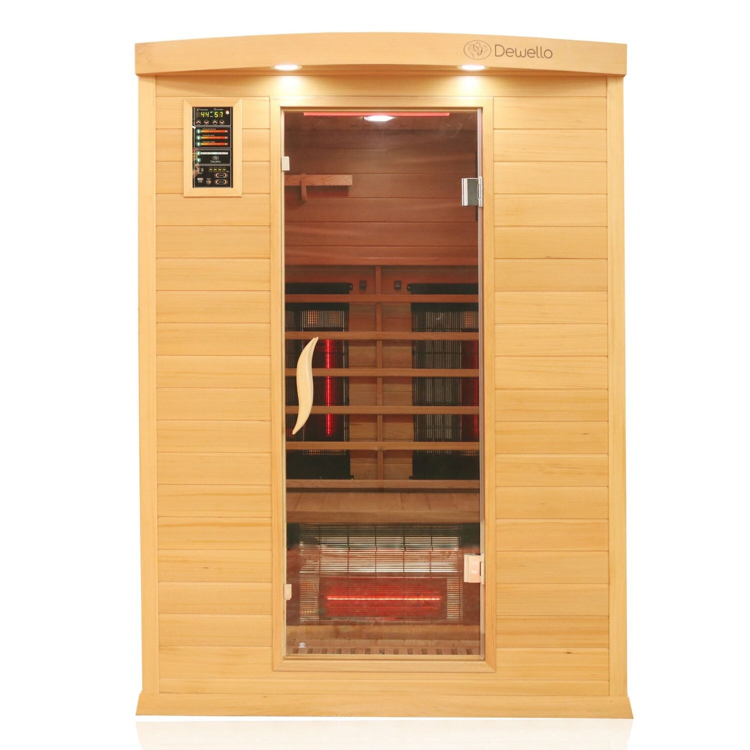 ® Infrarotkabine Infrarotsauna PIERSON PRO 135cm x 105cm Hemlock-Zeder inkl. DUO Strahler, Vollspektrumstrahler, Bodenstrahler