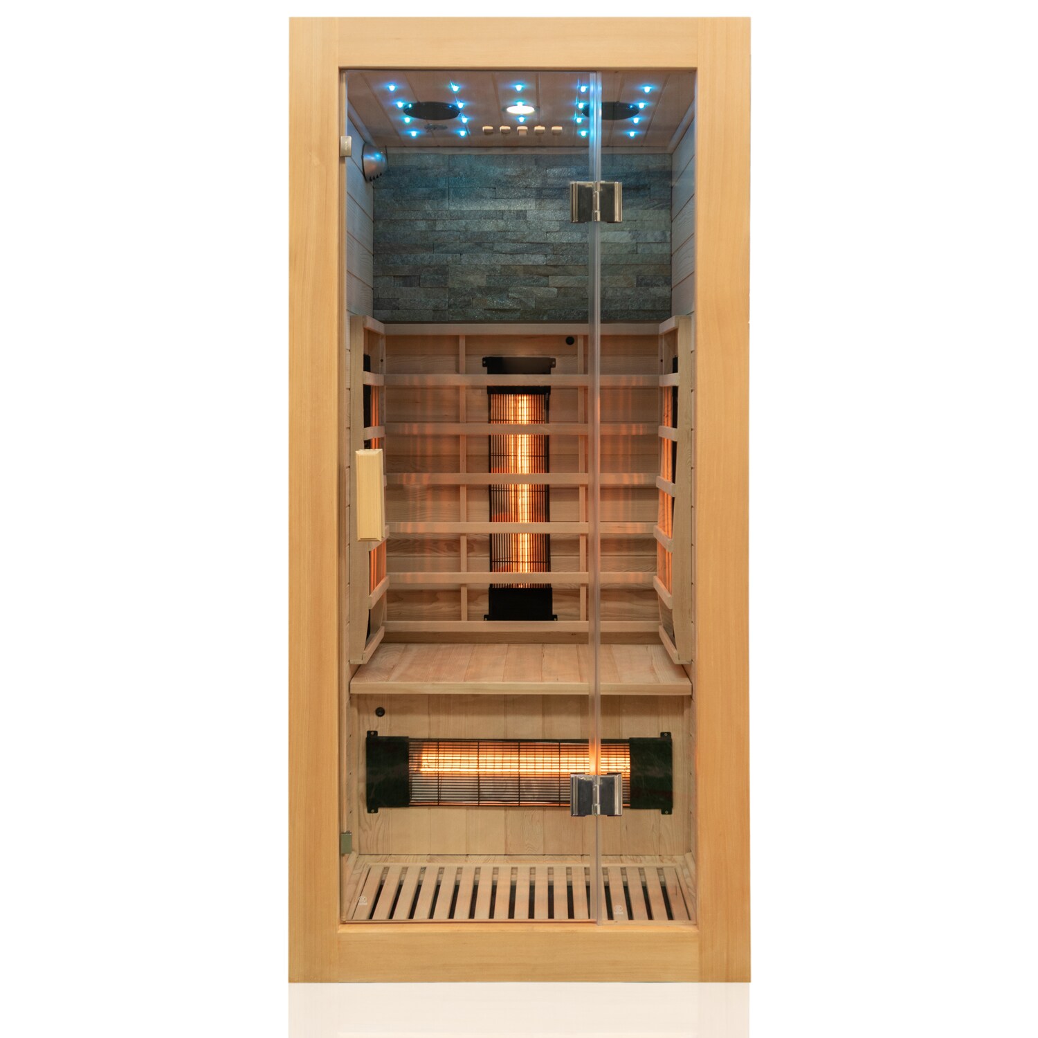 ® Infrarotkabine Infrarotsauna MILTON 90cm x 90cm inkl. 4 Vollspektrumstrahler, Bodenstrahler, 1 Person, LED