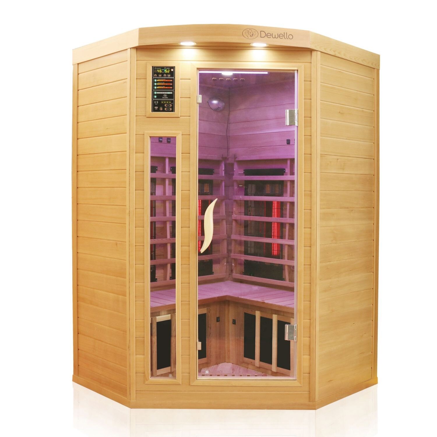 ® Infrarotkabine Infrarotsauna LAKEFIELD PRO Hemlock-Zeder 140cm x 140cm inkl. Vollspektrumstrahler, Bodenstrahler
