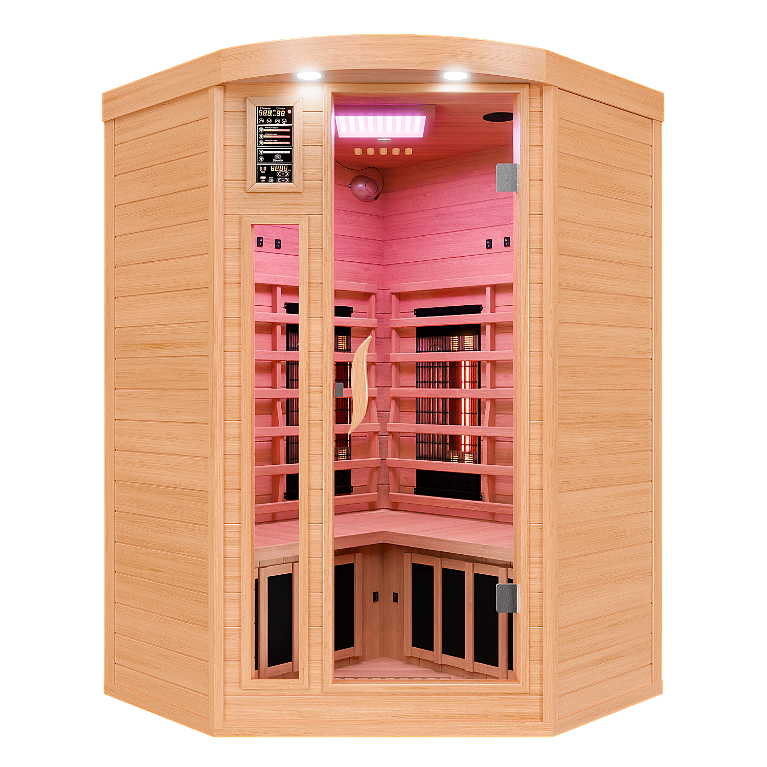 ® Infrarotkabine Infrarotsauna LAKEFIELD PRO Hemlock-Zeder 120cm x 120cm inkl. Vollspektrumstrahler, Bodenstrahler