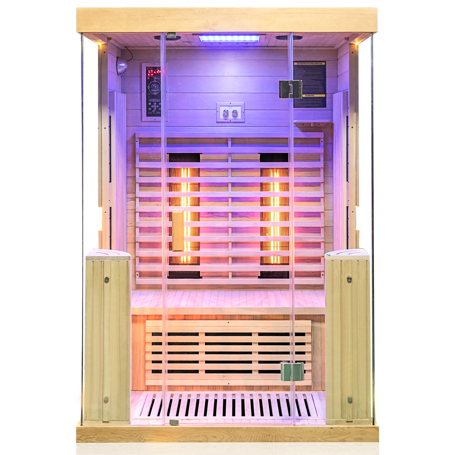 ® Infrarotkabine Infrarotsauna KINGSTON 130cm x 105cm inkl. 4 Vollspektrumstrahler, 2 Karbonstrahler, 2 Personen