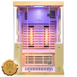 Dewello® Infrarotkabine Infrarotsauna KINGSTON 130cm x 105cm inkl. 4 Vollspektrumstrahler, 2 Karbonstrahler, 2 Personen 