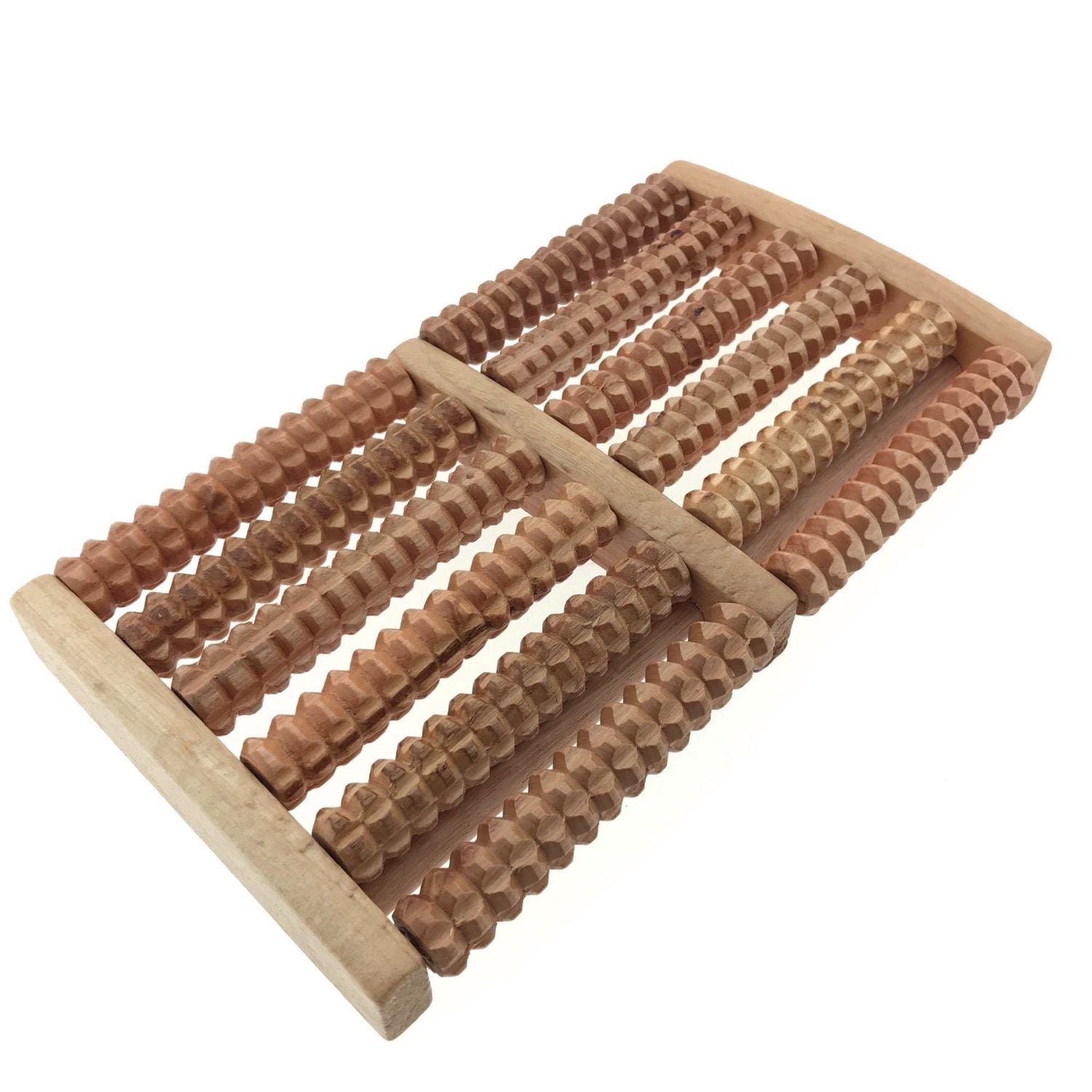 Dewello&reg; Hochwertiger Fu&szlig;roller, Fu&szlig;massage, Stressreduzierung, Entspannung, aus Holz, 2 x 6 Rollen, &uuml;ber 1000 Massagenoppen 
