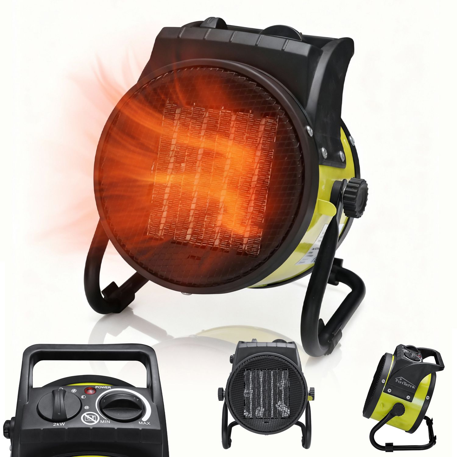 TroniTechnik&reg; KH-502 Keramikheizer Heizl&uuml;fter Heizung 2.000 Watt, Tragegriff, PTC Keramik, stufenlose Thermosteuerung 