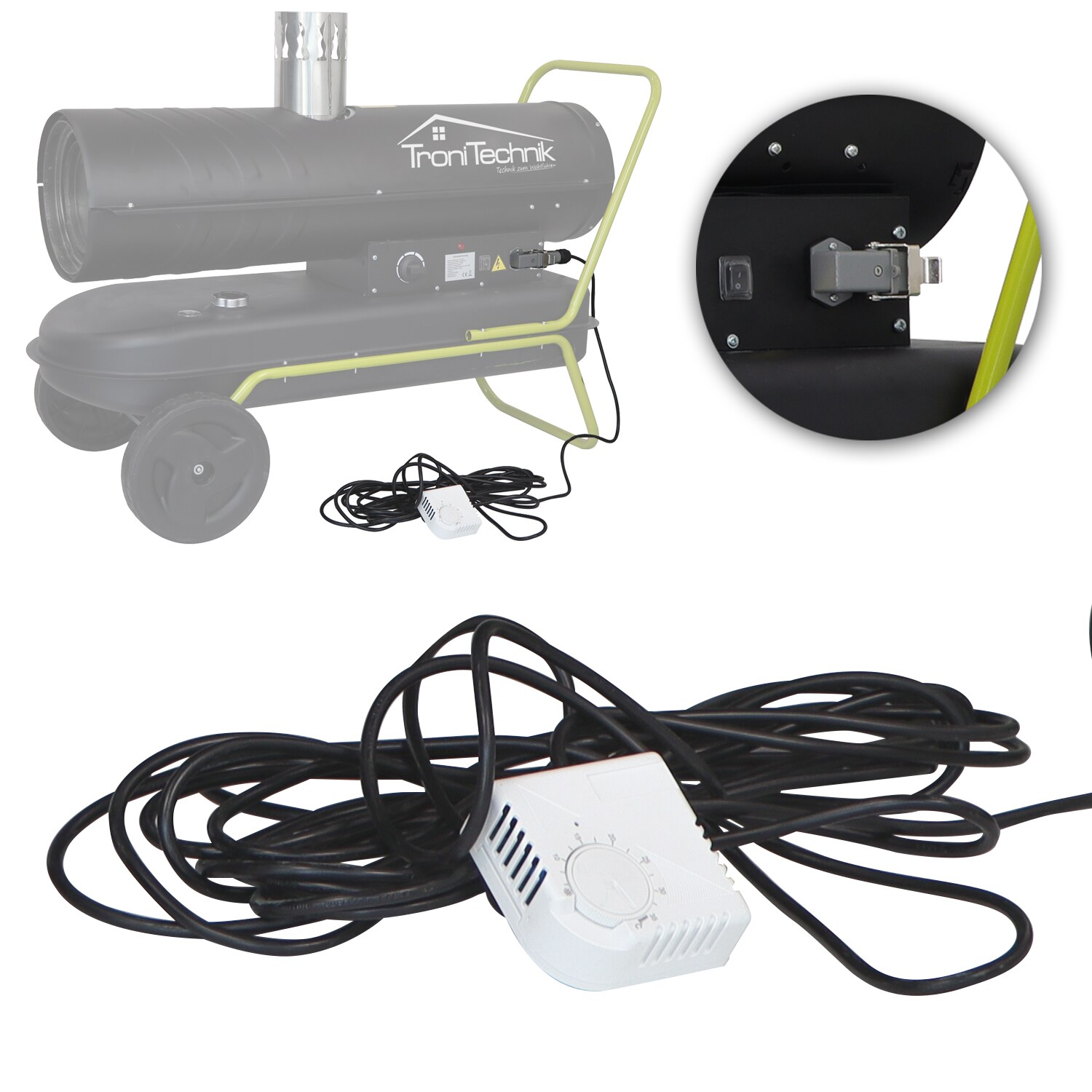 TroniTechnik® Externes Thermostat für Heizkanone TT-HK 244 und TT-HK 245 Heizkanone Dieselheizgebläse Dieselheizer