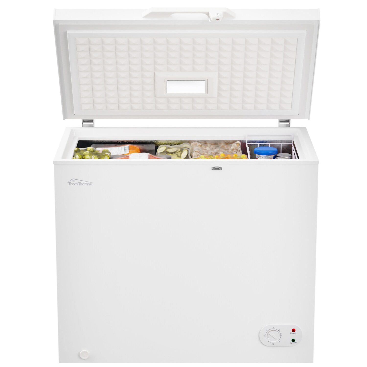 TroniTechnik&reg; Gefriertruhe K&uuml;hltruhe BORGAR PRO mit 2in1 Gefrier- und K&uuml;hlfunktion | 210 Liter, 223kwh/Jahr | LED-Licht 