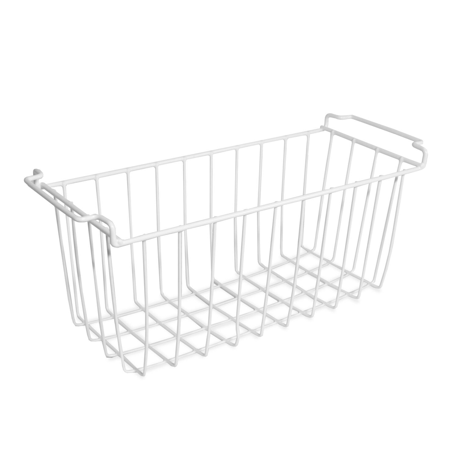 TroniTechnik&reg; Aufbewahrungskorb 47cmx18cmx20cm, Einlegekorb, Gefrierschrank Organizer, Drahtkorb aus Eisen mit PE-Beschichtung, Wei&szlig; 