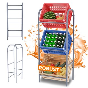 TroniTechnik® Getränkekistenregal 3 Kisten Kistenregal 3 Kästen Bierkastenständer Getränkeständer mit Wandhalterung 