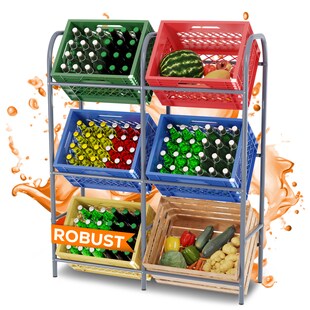 TroniTechnik® Getränkekistenregal Getränkeregal Kistenregal Metall Regal 6 Kästen TT-GK 02, Bierkastenständer Kistenständer 