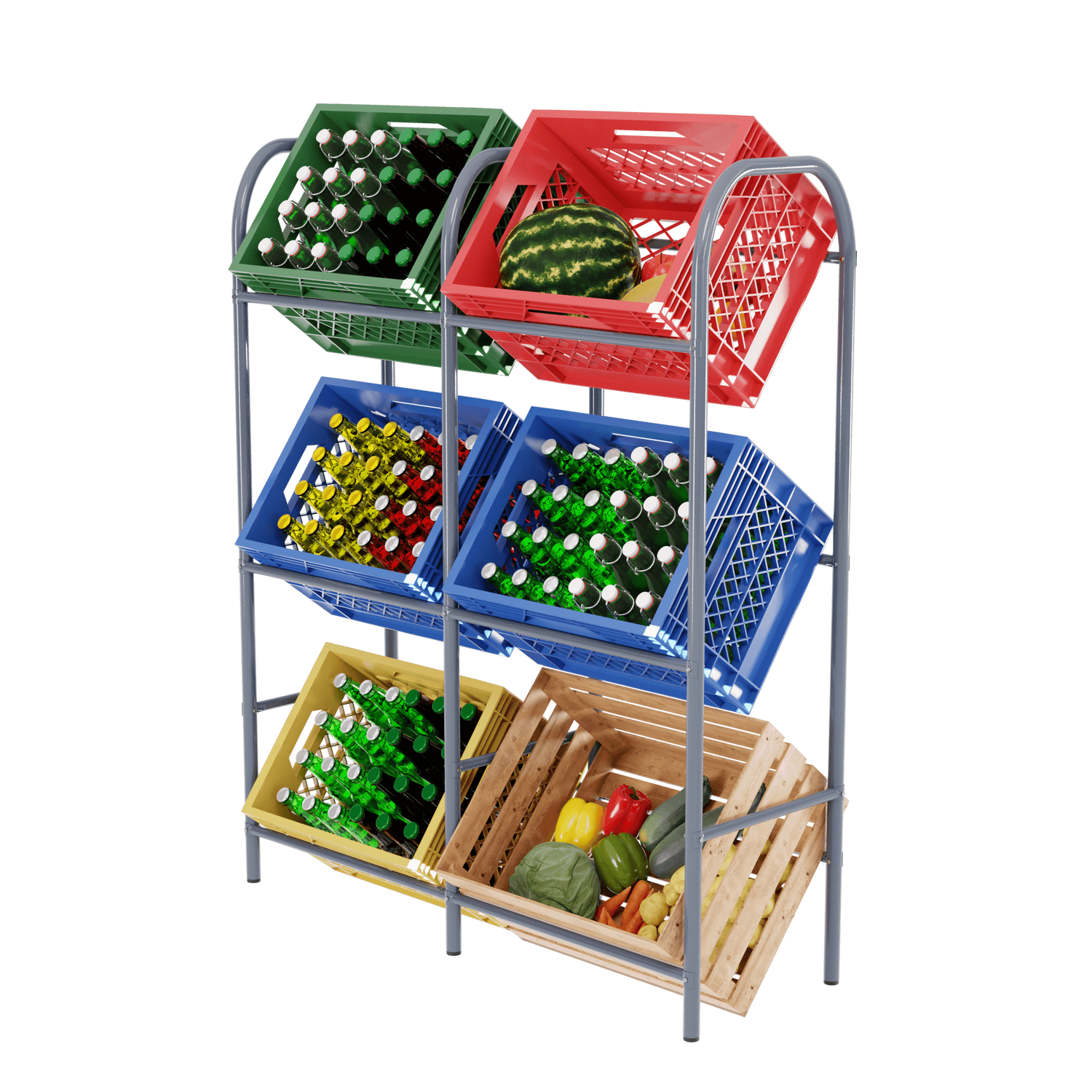 TroniTechnik® Getränkekistenregal Getränkeregal Kistenregal Metall Regal 6 Kästen TT-GK 02, Bierkastenständer Kistenständer bei Marktkauf online bestellen