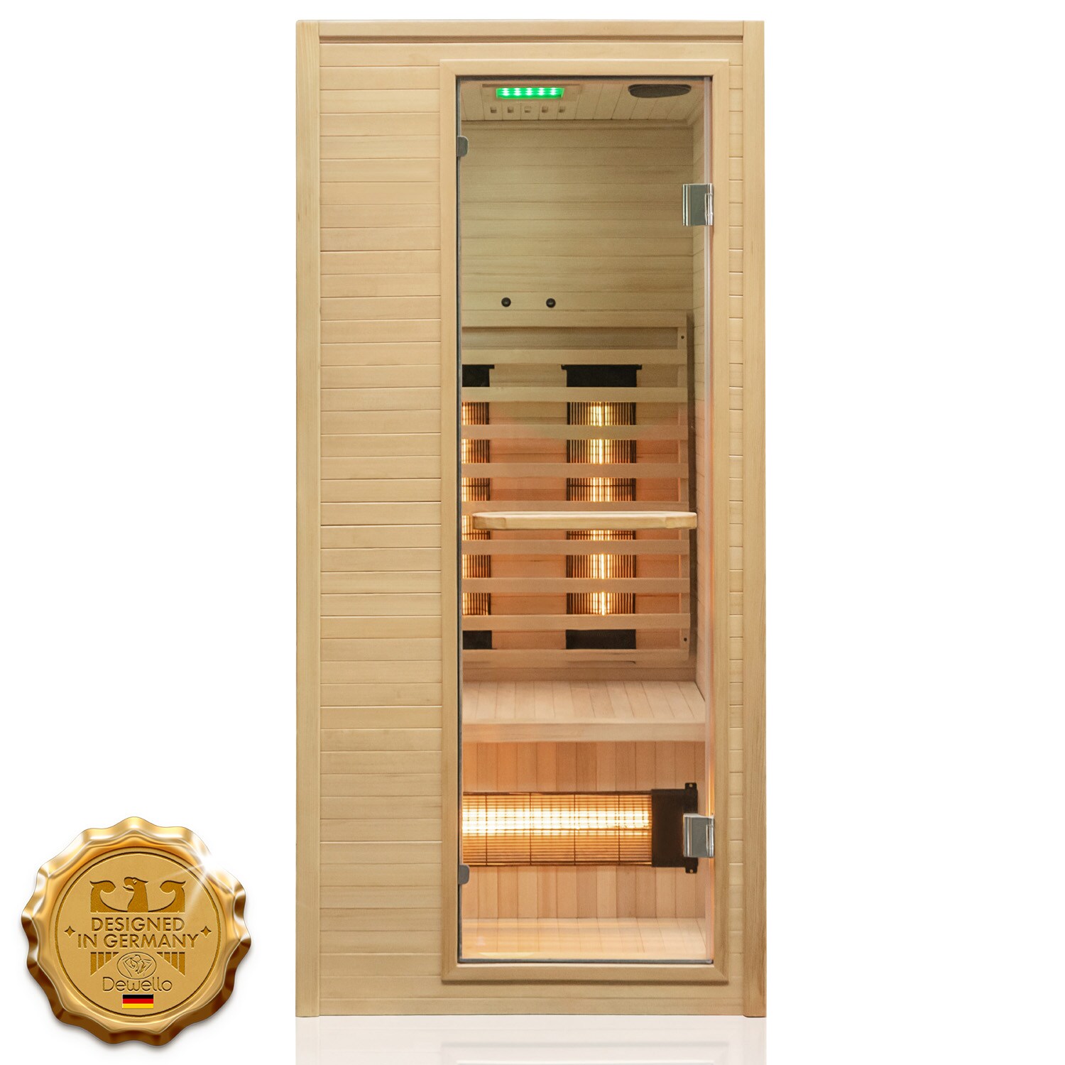 Dewello&reg; Infrarotkabine Infrarotsauna CALGARY 90cm x 90cm inkl. 4 Vollspektrumstrahler, Farblichtherapie, LED 