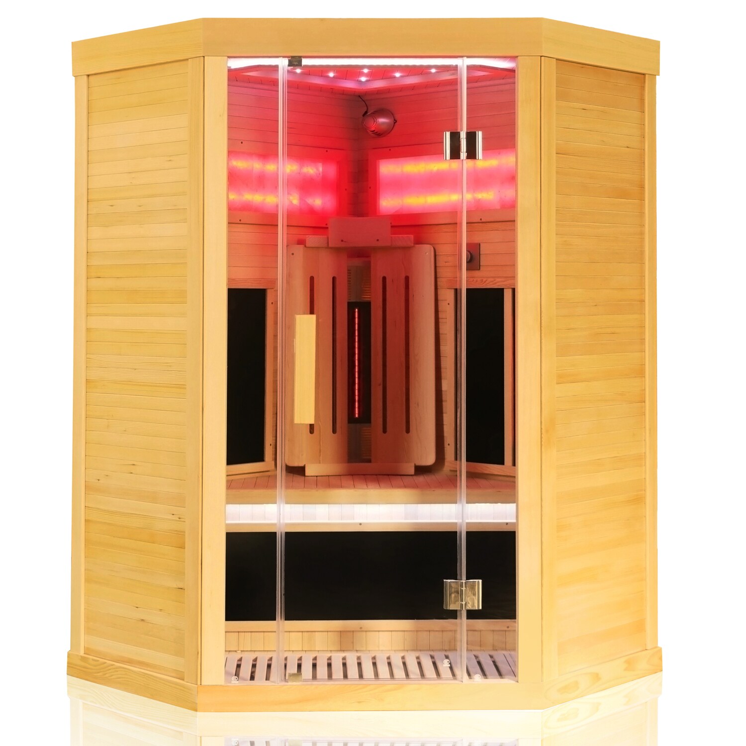 ® Infrarotkabine Infrarotsauna SALTCOATS 120cm x 120cm inkl. 3 Vollspektrumstrahler, 4 Karbonstrahler, 2 Personen