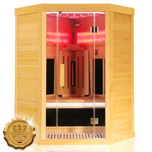 Dewello® Infrarotkabine Infrarotsauna SALTCOATS 120cm x 120cm inkl. 3 Vollspektrumstrahler, 4 Karbonstrahler, 2 Personen 