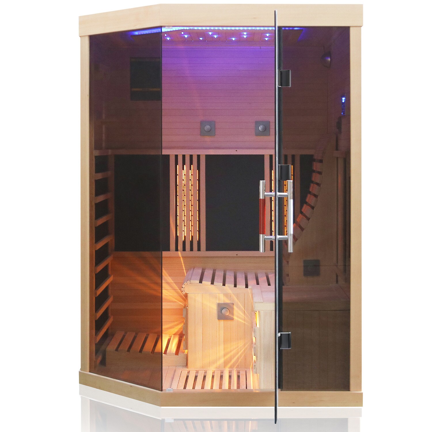 ® Infrarotsauna Infrarotkabine OTTAWA 140x120cm 1-2 Person inkl. 6 Vollspektrumstrahler, 4 Karbonstrahler, 2 Personen