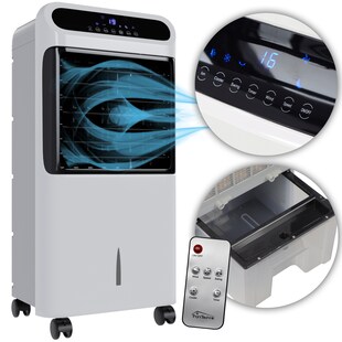 TroniTechnik® Mobiles Klimagerät 5in1 Klimaanlage Luftkühler LK06 5 in 1 Ventilator, inkl. Fernbedienung, Filter, Wasserkühlung 