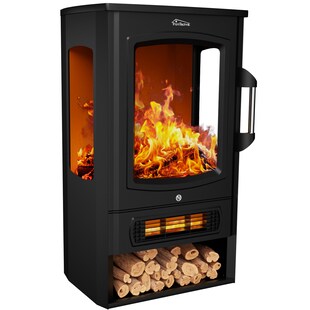 TroniTechnik® Elektrokamin elektrisch - Kaminfeuer mit LED Flammeneffekt, 1kW/2kW Watt,Thermostat,Sichtfenster 2000 Watt 