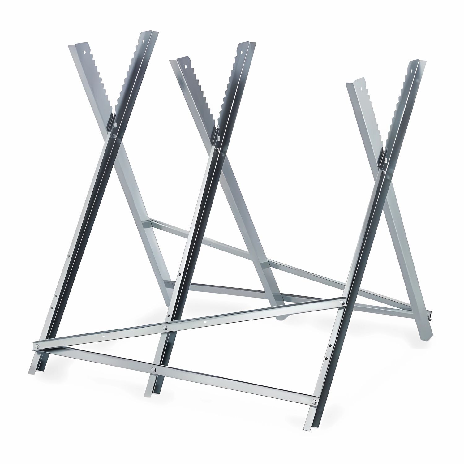 GARMIO&reg; S&auml;gebock Holzs&auml;gebock klappbar, silber 150kg, verzinkt zusammenklappbarer Haltebock 4-fach,Extra robust 