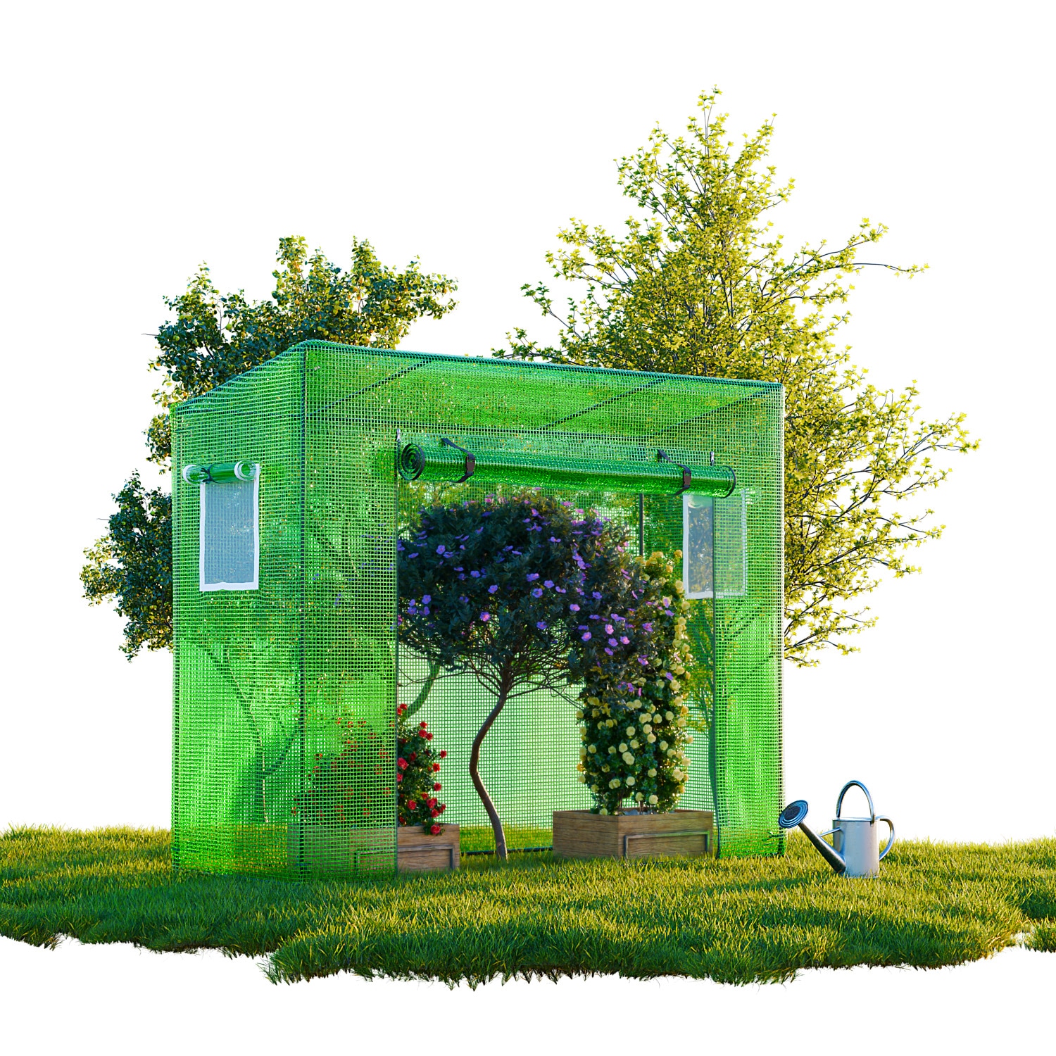 GARMIO&reg; Foliengew&auml;chshaus CUTRO, Tomatenzelt, winterfest, 2x0,77x1,69m, Fr&uuml;hbeet, Pflanzenhaus, Gem&uuml;se und Obst, Hochbeet 