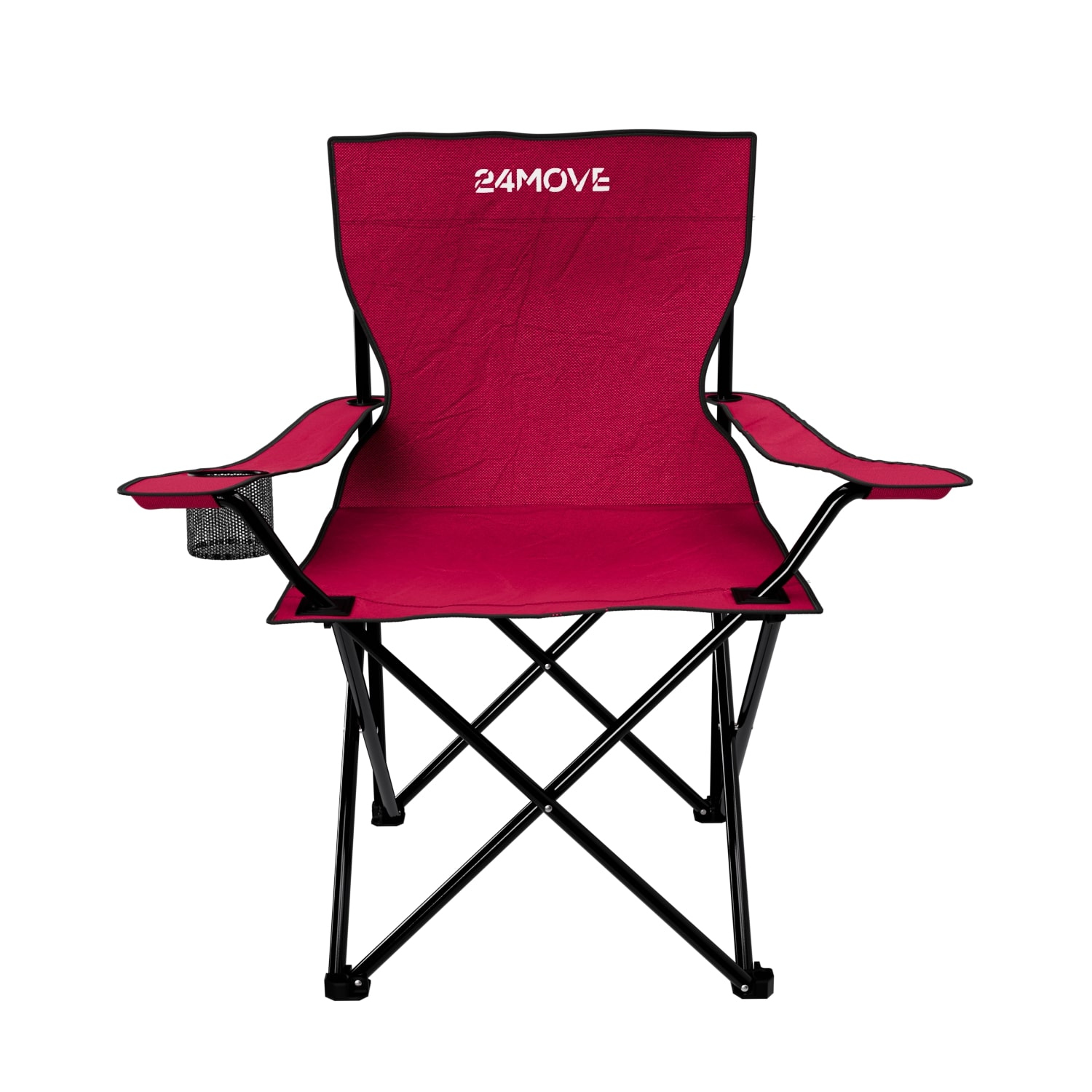 24MOVE&reg; Campingstuhl Faltstuhl, schwarz, mit Getr&auml;nkehalter und Tragetasche Outdoor, faltbar max. 100kg, Angerstuhl, Klappstuhl 