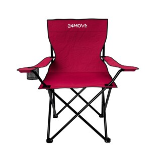 24MOVE® Campingstuhl Faltstuhl, schwarz, mit Getränkehalter und Tragetasche Outdoor, faltbar max. 100kg, Angerstuhl, Klappstuhl 