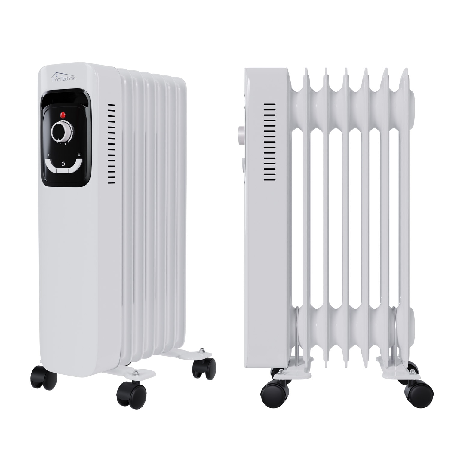 TroniTechnik&reg; &Ouml;lradiator Elektroheizung TT-OR 207 in wei&szlig; mit 7 Rippen und 1500 Watt, drei Heizstufen (600W, 900W, 1500W) 
