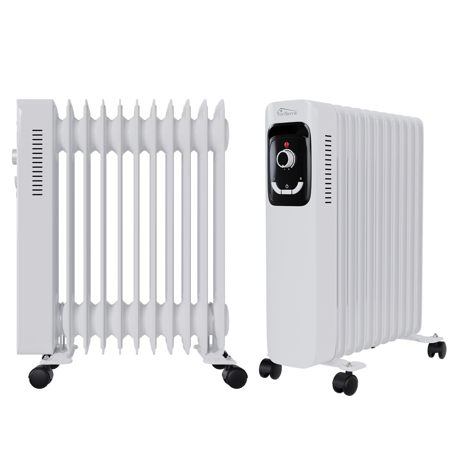 TroniTechnik® Ölradiator Elektroheizung TT-OR 211 in Weiß mit 11 Rippen und 2500 Watt, drei Heizstufen (1000W, 1500W, 2500W)