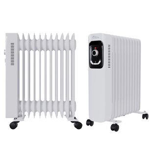 TroniTechnik® Ölradiator Elektroheizung TT-OR 211 in Weiß mit 11 Rippen und 2500 Watt, drei Heizstufen (1000W, 1500W, 2500W) 