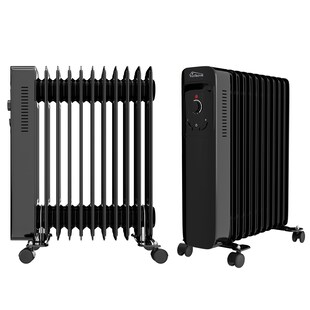 TroniTechnik® Ölradiator Elektroheizung TT-OR 211 in Schwarz mit 11 Rippen und 2500 Watt, drei Heizstufen (1000W, 1500W, 2500W) 