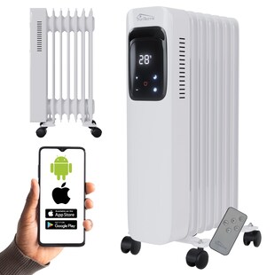 TroniTechnik® Ölradiator Elektroheizung TT-OR 307 in Weiß mit 7 Rippen und 1500 Watt, drei Heizstufen (600W, 900W, 1500W) 