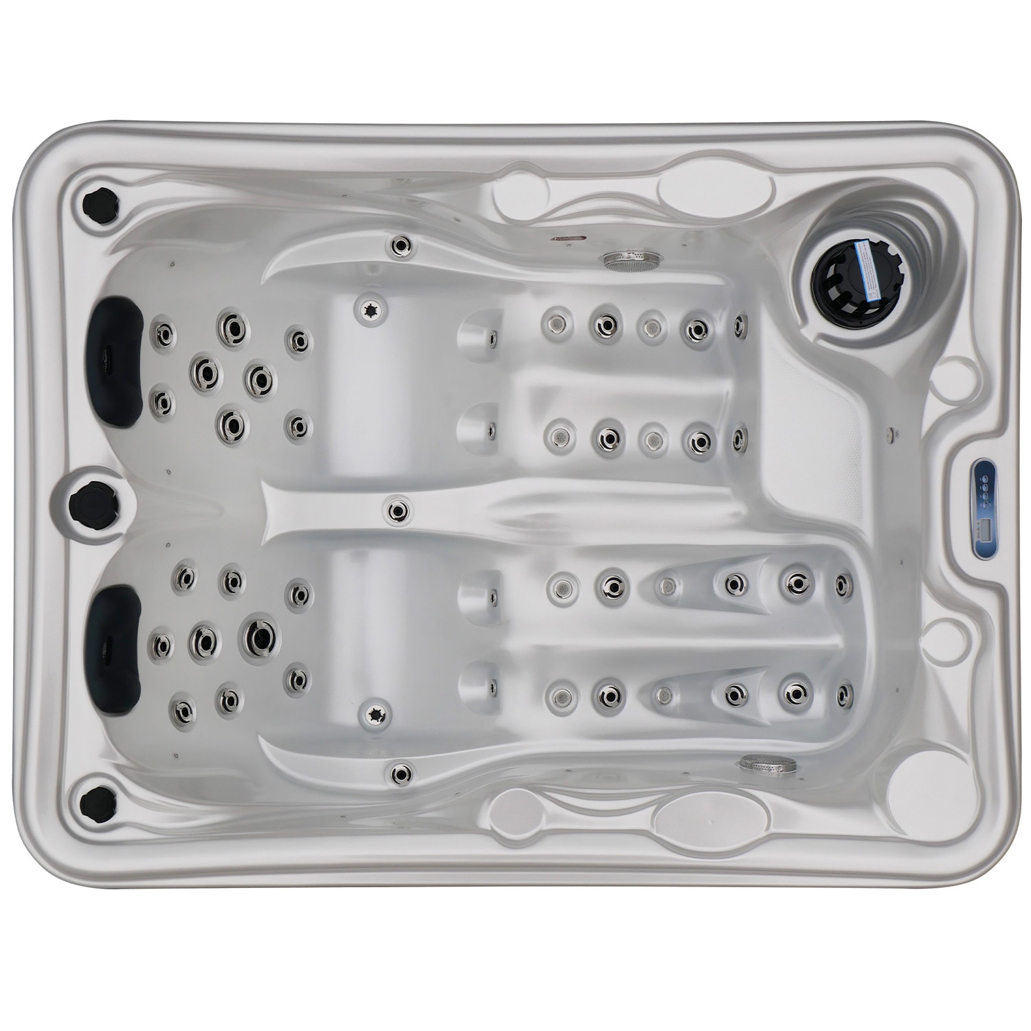 Outdoor Whirlpool, 2 Personen, aus Sanit&auml;racryl, winterfest isoliert, Balboa Spa, Massaged&uuml;sen, Liegepl&auml;tze, LED, 620 Liter 