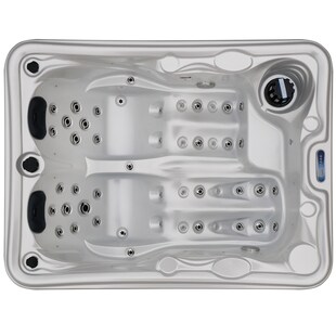 Outdoor Whirlpool, 2 Personen, aus Sanitäracryl, winterfest isoliert, Balboa Spa, Massagedüsen, Liegeplätze, LED, 620 Liter 